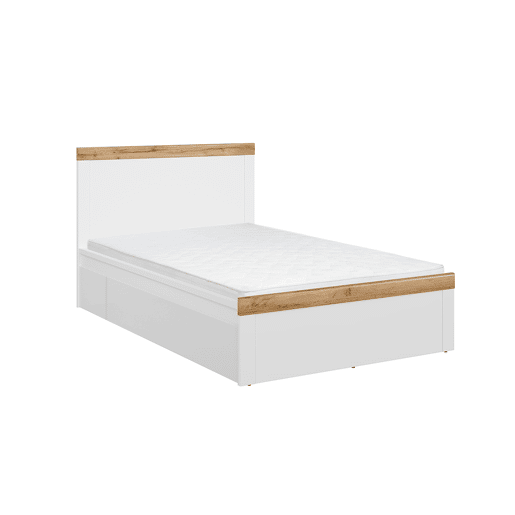 Cama 120x200 Hella Branco e Madeira Cama 120x200 Hella Branco e Madeira