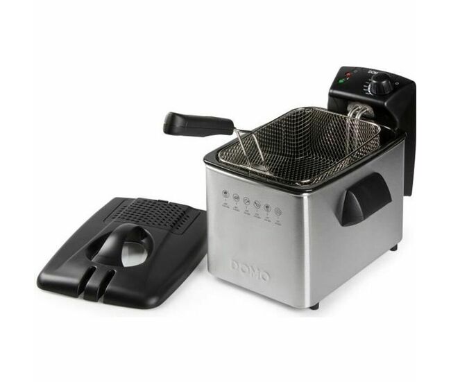 Freidora domo do465fr 4 l 3000 w plateado acero