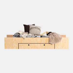 Cama 90x200 incluindo estrado de molas e gaveta Tristan Bois