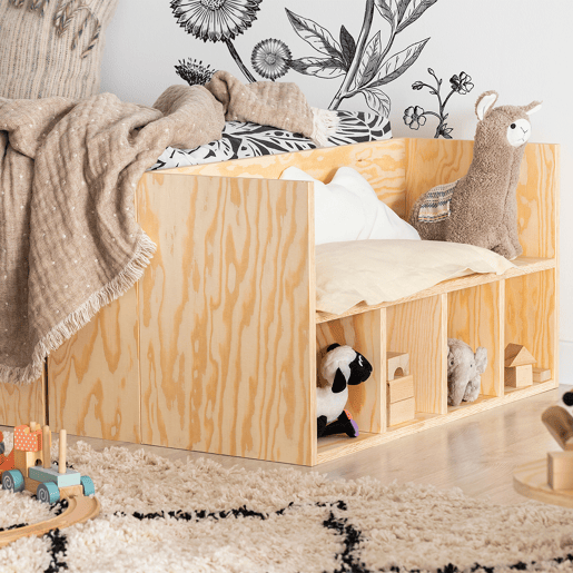 Cama 90x200 incluindo estrado de molas e gaveta Tristan Bois