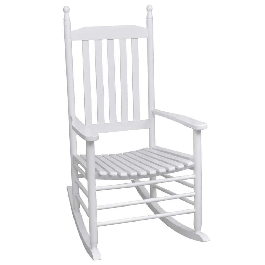 Vidaxl mecedora de madera con asiento curvado madera blanca