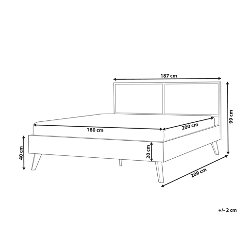 Cama Rattan MONPAZIER 180 x 200 cm Castanho escuro