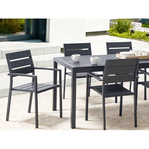 Conjunto de 6 cadeiras de jardim VERNIO Preto