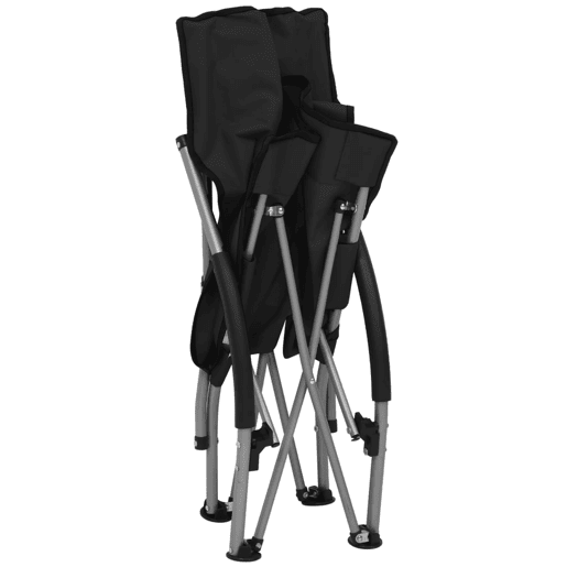 vidaXL Cadeiras de praia dobráveis 2 pcs tecido preto vidaXL Cadeiras de praia dobráveis 2 pcs tecido preto