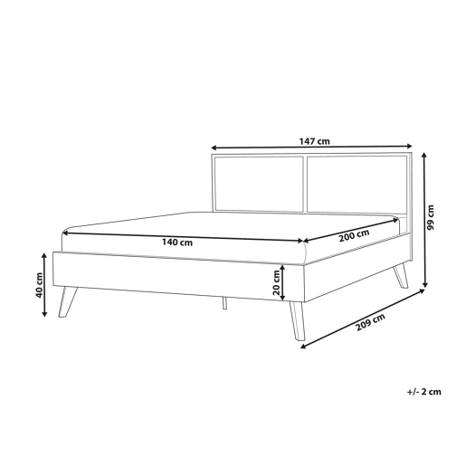 Cama Rattan MONPAZIER 140 x 200 cm Castanho escuro