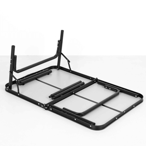 Aktive Mesa de acampamento dobrável preta antiderrapante com sistema de nivelamento Aktive Mesa de acampamento dobrável preta antiderrapante com sistema de nivelamento