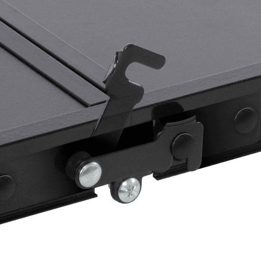 Aktive Mesa de acampamento dobrável preta antiderrapante com sistema de nivelamento Aktive Mesa de acampamento dobrável preta antiderrapante com sistema de nivelamento