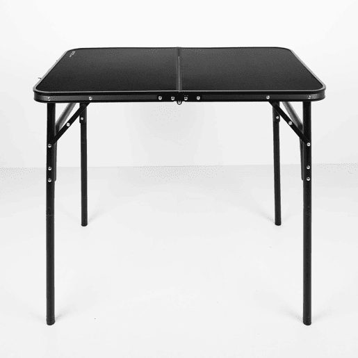 Aktive Mesa de acampamento dobrável preta antiderrapante com sistema de nivelamento Aktive Mesa de acampamento dobrável preta antiderrapante com sistema de nivelamento