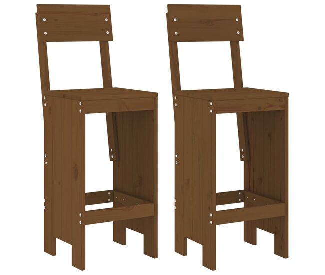 Vidaxl taburetes de cocina 2 uds madera pino marrón 40x48,5x115,5 cm