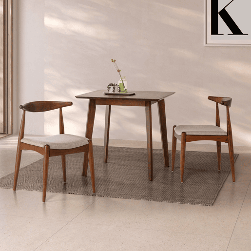 Mesa de jantar Pomago 80x80 cm cor Nogueira