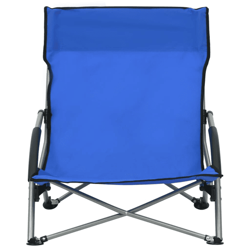 vidaXL Cadeiras de praia dobráveis 2 pcs tecido azul vidaXL Cadeiras de praia dobráveis 2 pcs tecido azul