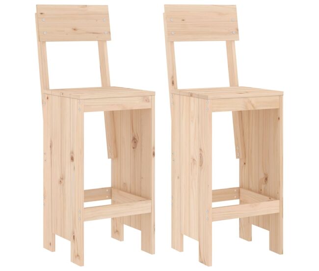 Vidaxl taburetes de cocina 2 uds madera maciza pino 40x48,5x115,5 cm
