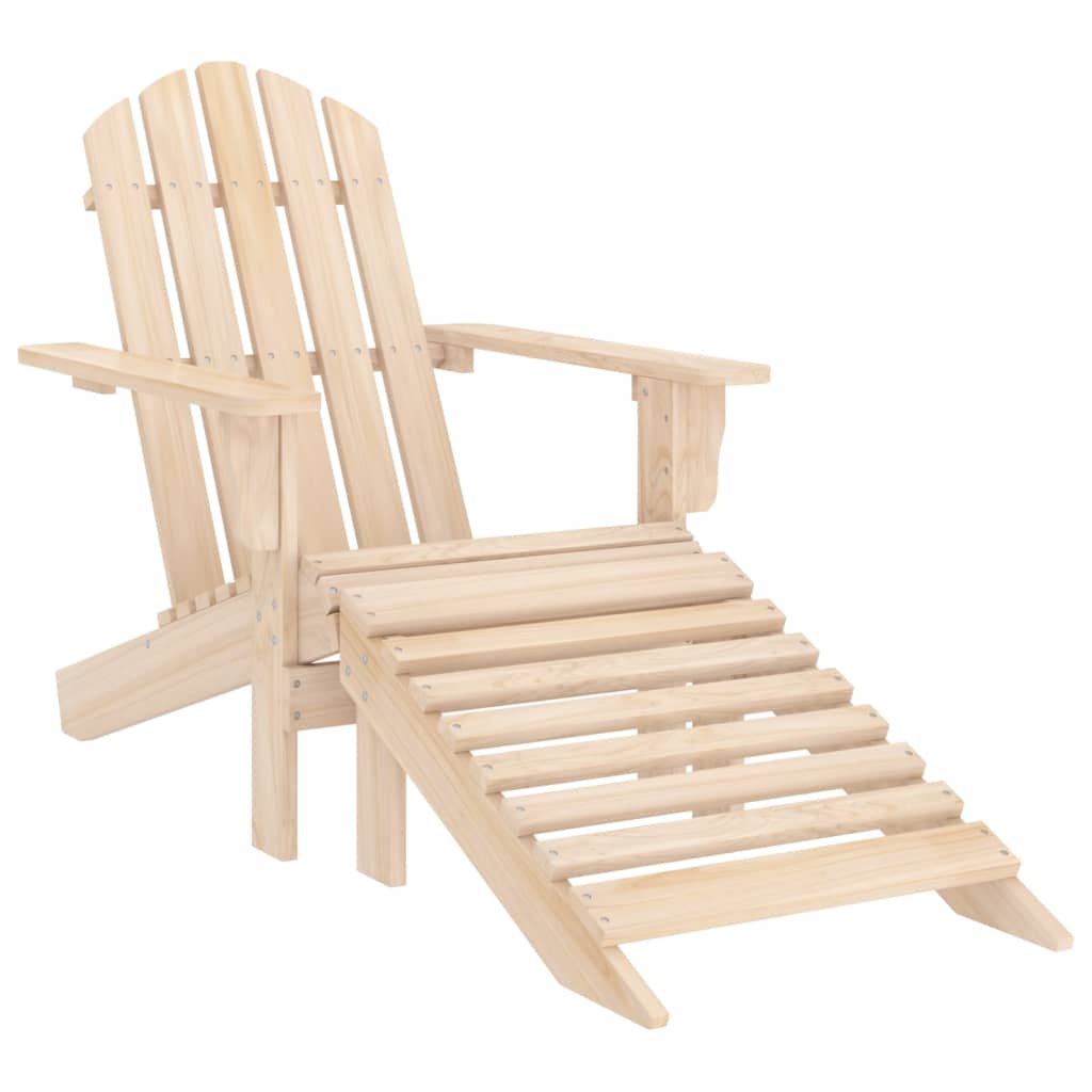 Vidaxl silla jardín adirondack con otomana madera maciza de abeto