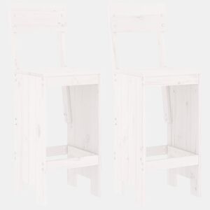 vidaXL Cadeiras de bar 2 pcs 40x48,5x115,5 cm pinho maciço branco