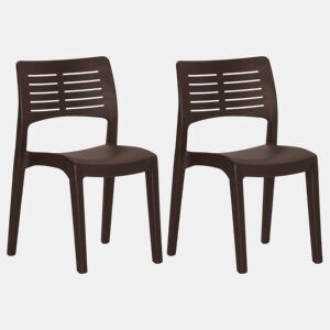vidaXL Cadeiras de jardim 2 pcs polipropileno cor moca