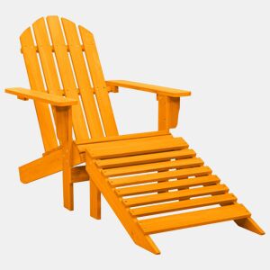 vidaXL Cadeira Adirondack p jardim com otomano abeto maciço laranja