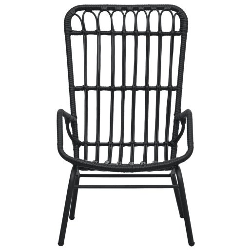 vidaXL Cadeira de jardim vime PE preto