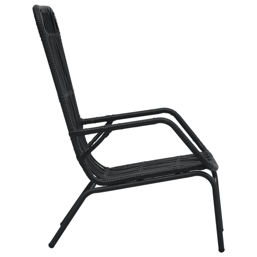 vidaXL Cadeira de jardim vime PE preto