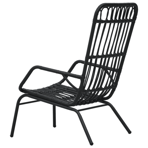 vidaXL Cadeira de jardim vime PE preto