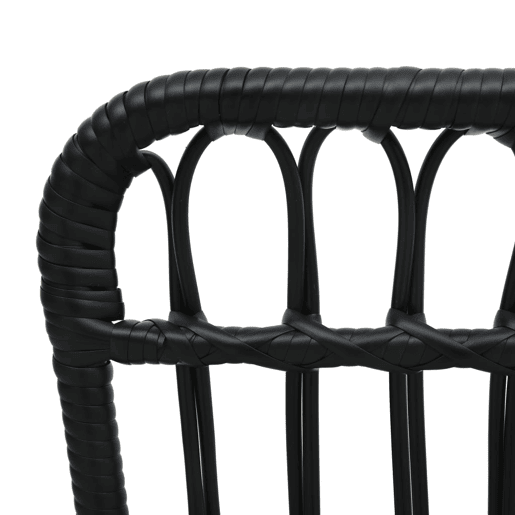 vidaXL Cadeira de jardim vime PE preto