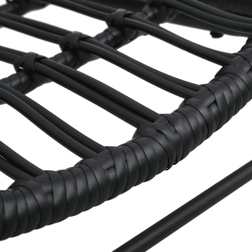 vidaXL Cadeira de jardim vime PE preto