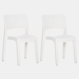 vidaXL Cadeiras de jardim 2 pcs polipropileno branco
