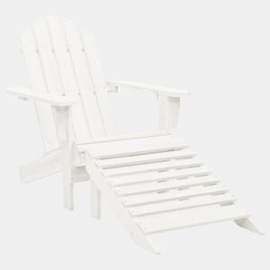 Cadeira de Madeira com Repousa-Pés Branco