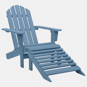vidaXL Cadeira Adirondack para jardim com otomano abeto maciço azul