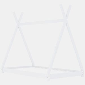 vidaXL Estrutura de cama para crianças 70x140 cm pinho maciço branco