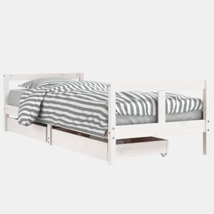 vidaXL Estrutura cama infantil c gavetas 80x200cm pinho maciço branco