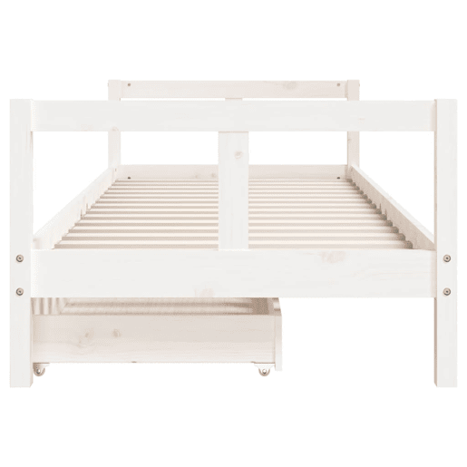 vidaXL Estrutura cama infantil c gavetas 80x200cm pinho maciço branco