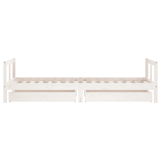 vidaXL Estrutura cama infantil c gavetas 80x200cm pinho maciço branco