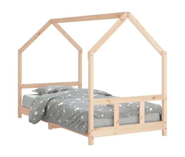 Vidaxl estructura de cama para niños madera maciza de pino 90x200 cm