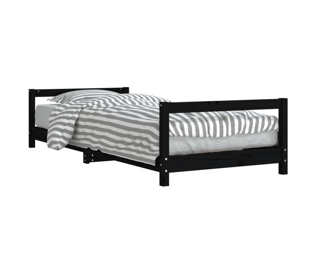 Vidaxl estructura de cama para niños madera de pino negro 90x200 cm
