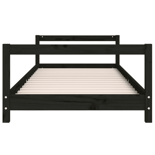 vidaXL Estrutura de cama infantil 90x200 cm pinho maciço preto