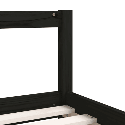 vidaXL Estrutura cama infantil c gavetas 90x190 cm pinho maciço preto