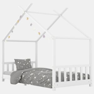vidaXL Estrutura de cama para crianças 90x200 cm pinho maciço branco