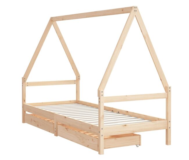 Vidaxl estructura de cama para niños con cajones madera pino 90x200 cm