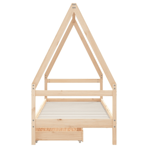 vidaXL Estrutura de cama infantil c gavetas 90x200 cm pinho maciço