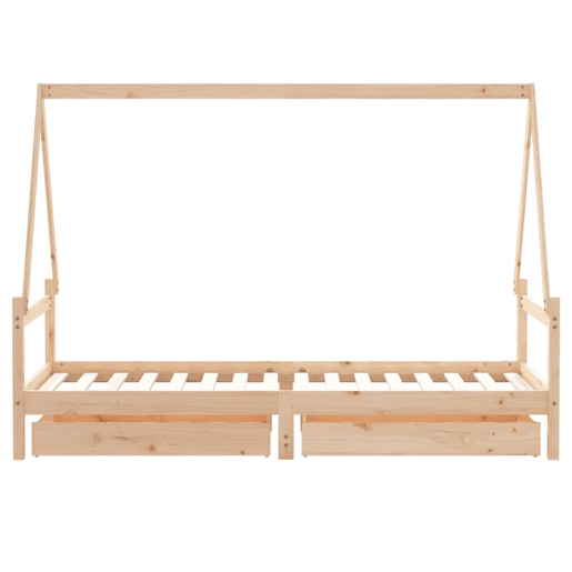 vidaXL Estrutura de cama infantil c gavetas 90x200 cm pinho maciço vidaXL Estrutura de cama infantil c gavetas 90x200 cm pinho maciço