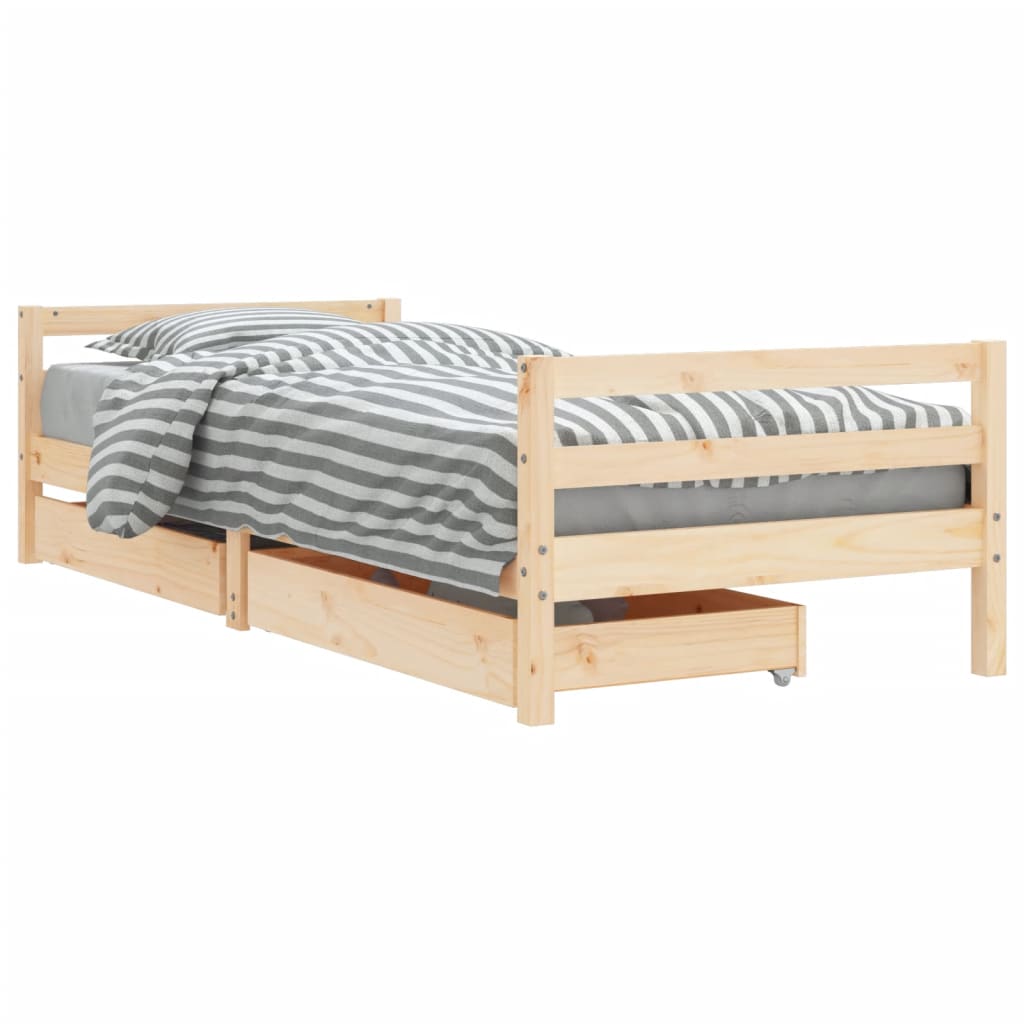 Vidaxl estructura de cama para niños con cajones madera pino 80x200 cm