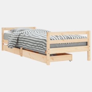 vidaXL Estrutura de cama infantil c gavetas 80x200 cm pinho maciço