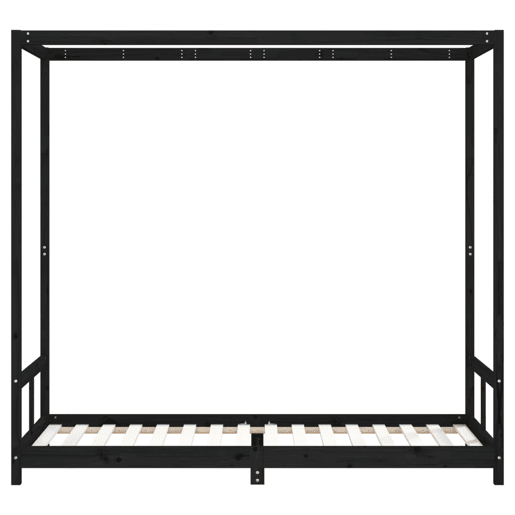 vidaXL Estrutura de cama infantil 80x200 cm pinho maciço preto vidaXL Estrutura de cama infantil 80x200 cm pinho maciço preto