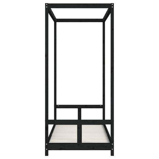vidaXL Estrutura de cama infantil 80x200 cm pinho maciço preto vidaXL Estrutura de cama infantil 80x200 cm pinho maciço preto