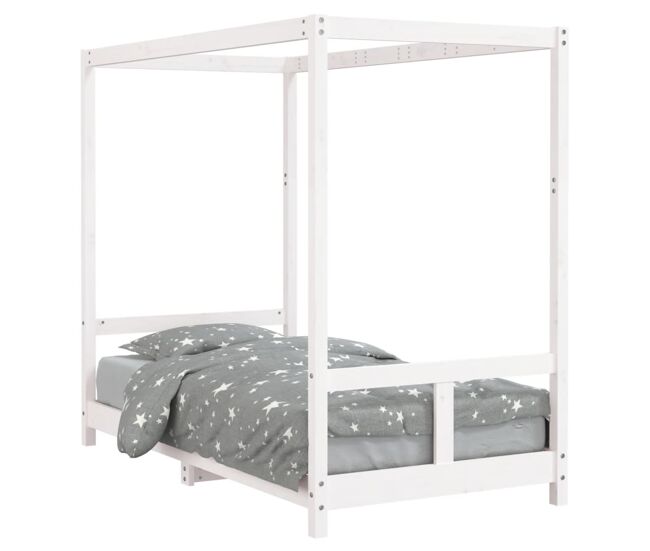 Vidaxl estructura de cama para niños madera de pino blanco 80x160 cm