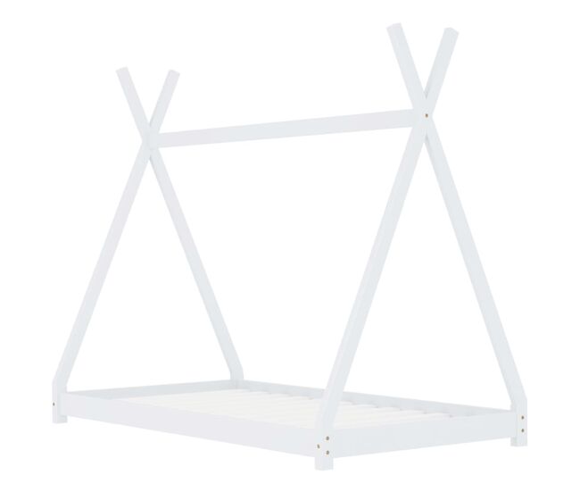 Vidaxl estructura de cama infantil madera maciza pino blanca 90x200 cm