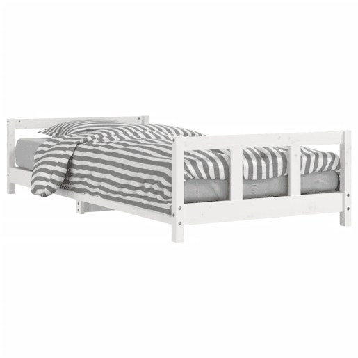 vidaXL Estrutura de cama infantil 90x200 cm pinho maciço branco vidaXL Estrutura de cama infantil 90x200 cm pinho maciço branco