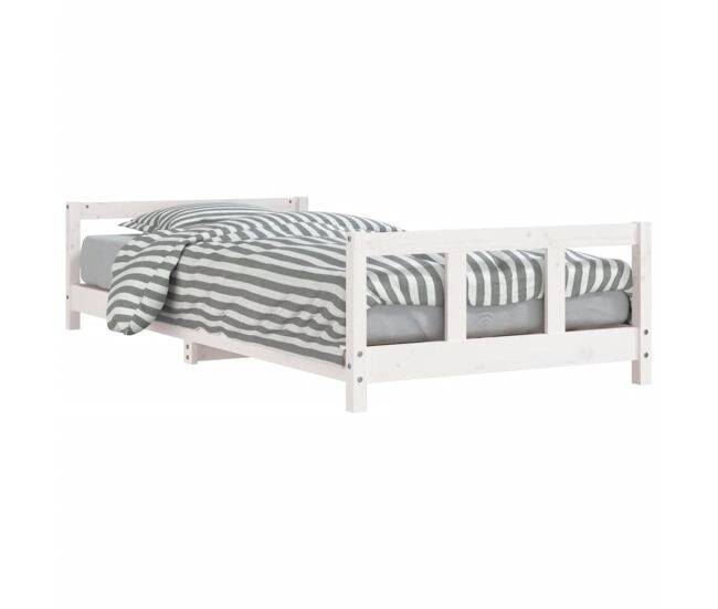 Vidaxl estructura de cama para niños madera de pino blanco 90x200 cm