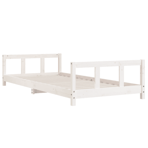 vidaXL Estrutura de cama infantil 90x200 cm pinho maciço branco vidaXL Estrutura de cama infantil 90x200 cm pinho maciço branco