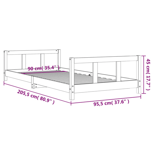 vidaXL Estrutura de cama infantil 90x200 cm pinho maciço branco vidaXL Estrutura de cama infantil 90x200 cm pinho maciço branco
